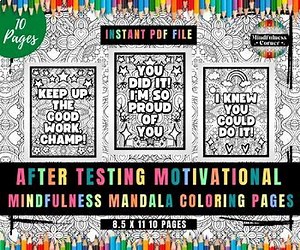 After Testing Motivational & Mindset Growth State Testing Mindfulness Coloring