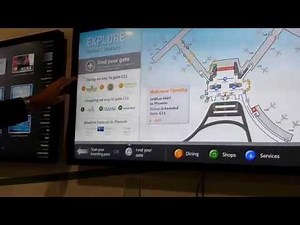 Digital Signage Interactive Kiosk - Airport Wayfinding with Boarding Pass Scanner