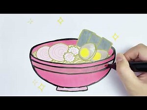 How to Draw a Cute Ramen Bowl - Easy Step-by-Step Tutorial (Part 2)