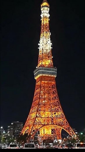Tokyo Tower at Night 🌆✨ Timeless Tokyo Skyline Cinematic Landmark #Shorts