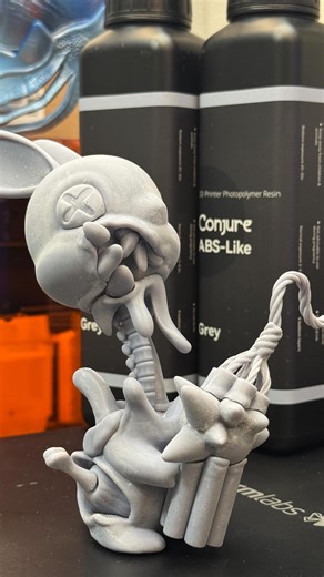Michael Wong on Instagram: "Processing Print: Exploding TNT Bunny rabbit sculpted in Nomad. Sliced in @chitubox_official printing on the Saturn 4 Ultra and Ultra 16k, and Mercury Wash and Cure by @elegoo with abs like resin by @chitu_systems Pen Sander and Wash and Cure Station by @formlabs #nomadsculpt #3dsculpting #3dprinting"