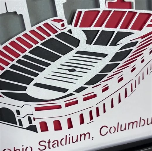 Paper Cut Shadow Box 3D Lightbox SVG PNG Ohio State Stadium Columbus Ohio Cricut Silhouette Hand Cut Laser Layered Card Cut Files - Etsy