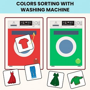 Color Sorting Washing Machine Activity | Printable Laundry Sorting Game | Fine Motor Skills (PDF Printables) - Etsy