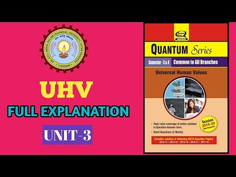 UHV UNIT - 3 {AKTU} FULL EXPLANATION [MOST IMPORTANT QUESTIONS] #UHVAKTU #UNIVERSALHUMANVALUES