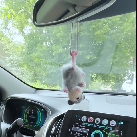 Possum Rearview Mirror Accessory Crochet Opossum Car Charm, Car Mirror Hanging Accessory Car Decoration, Car Ornament, Crochet Car Accessory - Etsy