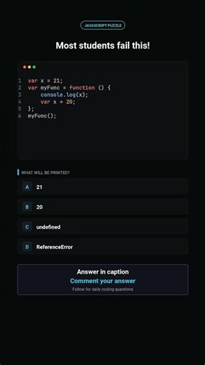 Hoisting Pitfall! | JAVASCRIPT Challenge #shorts