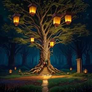 Tree with lanterns attached to it. | Pam's Gifs and Videos