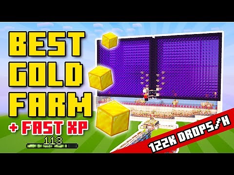 BEST Gold Farm + Storage & XP Farm In Minecraft Bedrock! | Minecraft Bedrock Tutorial