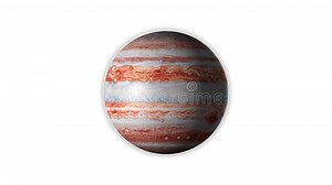 Planet Jupiter Rotates, Isolated on White Background Stock Video - Video of glow, exploration: 127108023