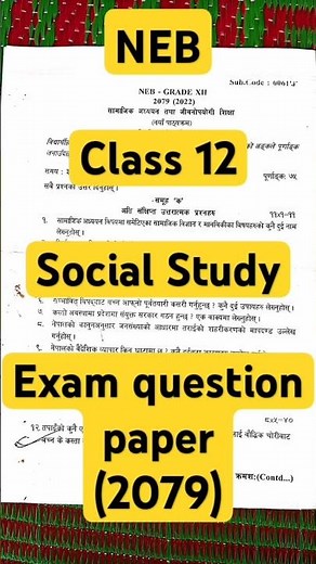 Social Study || Class 12 Exam Question Paper 2079
