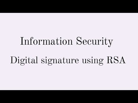 Digital signature using RSA - with example