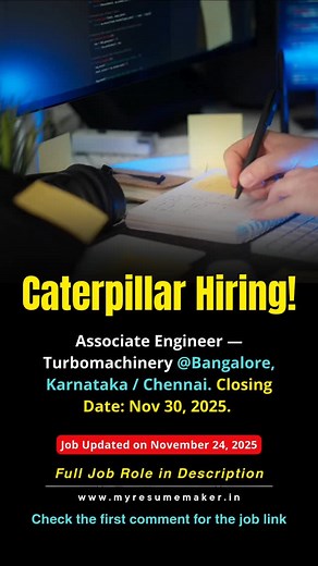 26 reactions | Associate Engineer (Turbomachinery) — Caterpillar |...