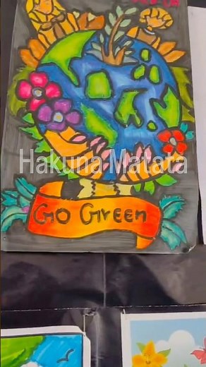 Save Mother Earth Poster Ideas for Kids🌍Easy &Creative Eco-Friendly Art #hakunamatata #motherearth
