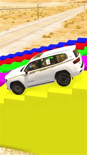 Flatbed Trailer McQueen Transportation with Truck - Speedbumps vs Cars vs Train - BeamNG.Drive #1