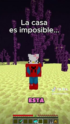 Kitty construyó una casa imposible en Minecraft