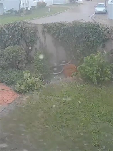 Intense Hailstorm in Table View Captured on Video