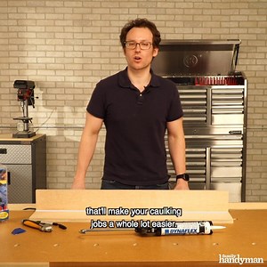 Try this clever hack for correcting the position of the tip and maintaining a smooth caulk bead. For more, check out –> https://trib.al/8THkGRo | Family Handyman