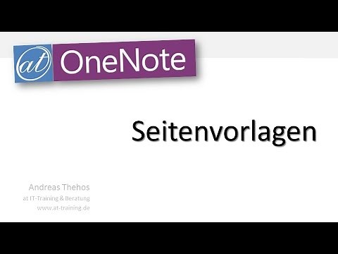 OneNote - Seitenvorlagen