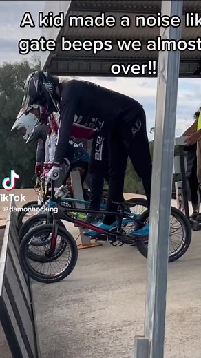 BMX Race Gate Fail: A Noisy Kid's Near Catastrophe