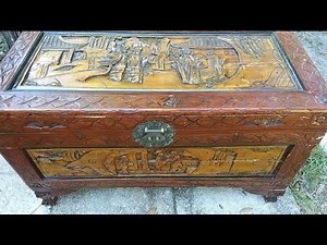 I Found a Vintage Chinese Asian wood carved camphor chest 😁