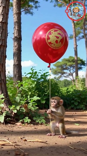 Cute Baby Monkey playing with a balloon 🎈🎉🎈