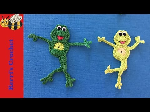 Dancing Frog Crochet Pattern Tutorial - Crochet Applique Tutorial