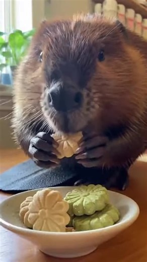 Hungry Beaver eats Korean dasik tea cookies The Hungriest Beaver “Bop” on this channel eats a piece of so-called AI slop in every clip. Just to be clear, if you think this is a real pet beaver, it’s not. Owning a beaver as a household pet is highly illegal in most of the US, and feeding one random foods every day would be extremely harmful. If a real beaver ate the things you see in these videos, it likely wouldn’t survive. Bop is a cameo of a North American beaver made in Sora, purely for enter