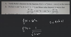 Verify Rolle's theorem for the function f(x)=e^{x}(\sin x-\cos ... | Filo