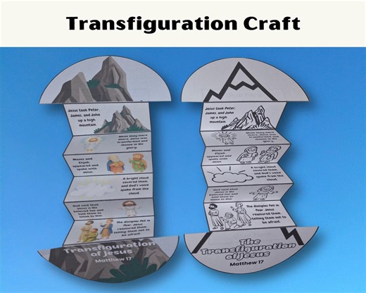 The Transfiguration of Jesus Accordion Folding Surprise Bible Craft (digital Download) - Etsy