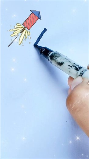 how to draw a beautiful rocket crackers drawing easy , #shorts