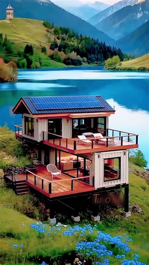 Lakeside Tiny House Modern Prefab Container Home & Airbnb Travel Stay – TutoNest #tinyhouse #shorts