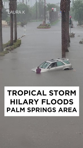 17K views · 96 reactions | Tropical Storm Hilary has caused flooding in parts of Southern California, including the Palm Springs area. | ABC 7 Chicago | Facebook