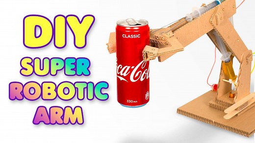 How to Make Hydraulic Powered Robotic Arm from Cardboard Slime Sam finds it hard to believe that water has great power. Drops of water are so small, what can they do? But Sue explains about hydraulics - a science that studies the properties of water and other liquids and their uses in people's life. Sam wants to see it in action. Sue tells him that even one cup of water can lift a bottle and builds an incredible robotic arm that is controlled by special levers and moves without electricity. Do y
