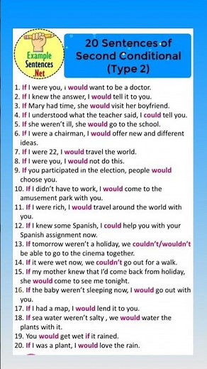 Second Conditional Sentences Examples in English