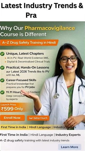 Job Ready Pharmacovigilance & Clinical Research Professional AI Powered Drug Safety, RWE, and Decent