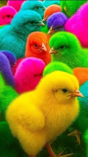 Ayam lucu, Ayam Rainbow, Ayam warna warni, bebek lucu, kelinci lucu