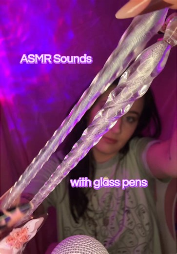 Rate the glass pens ASMR sounds on a scale of 1-10🤔🤔🤔🤔 (I just realized they look like icicles how cool!!!!) 🤯😍 #asmrsounds #newasmrtrigger #glassasmr #tinglyasmr