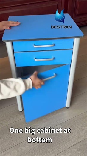 Three-Drawer Wooden Bedside Cabinet for Hospital Wards