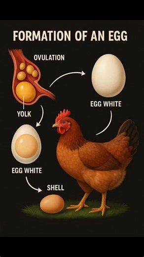 How an Egg is Formed – Nature’s 24-Hour Miracle 📍 Powered by Farming Tech & Business Ever wondered how a hen creates an egg? Let’s crack it open: 🌰 1. Ovary – The Yolk Begins The hen’s ovary releases a yolk from one of its follicles. This is the starting point—no shell yet, just the golden center! 🌀 2. Infundibulum – Fertilization (if a rooster’s involved) In just 15 minutes, this funnel-shaped section may allow sperm to fertilize the yolk. Whether fertilized or not, the journey continues. 💧