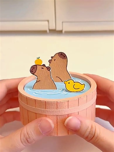 DIY Capybara Paper crafts #capybara #papercraft #diy