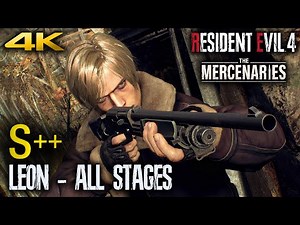 RESIDENT EVIL 4 REMAKE - LEON Mercenaries Gameplay S++ Rank (ALL STAGES) 4K 60FPS (PS5)