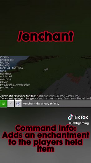 How to use the /enchant command in Minecraft Bedrock #minecraft #bedrock #tutorial #commands #fyp