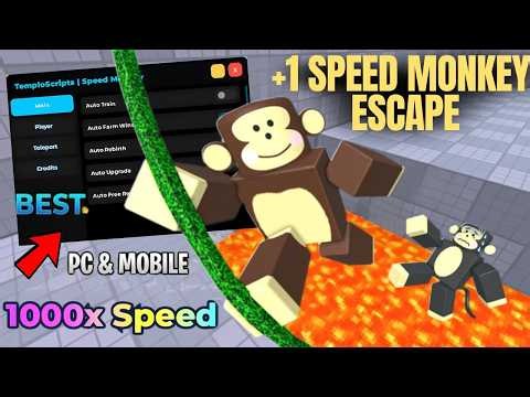 🐵 +1 Speed Monkey Escape Script 2026 | Auto Win, Auto Farm & OP GUI