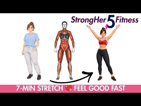 7-Minute Full Body Stretch 💖 Gentle Flexibility Routine for Women | Feel Good & Release Tension