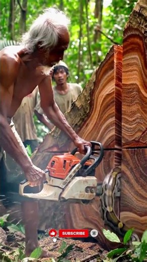 Secret Tree Deep in the Woods #woodworking#chainsaw#treecutting