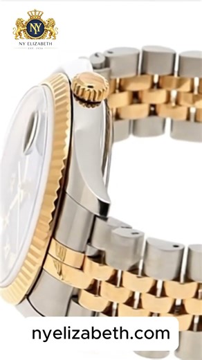 ROLEX DATEJUST BLACK PYRAMID DIAL WATCH