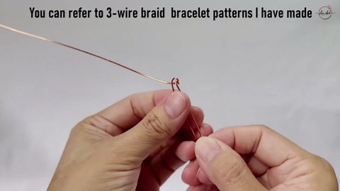 3-wire braid bracelet | Simple wire jewelry making with bead 1125