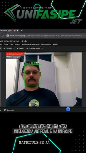 Inteligência artificial UNIFASIPE on Instagram: "Na Unifasipe, a Inteligência Artificial é levada a sério (e na prática!). Confira a detecção facial que criamos usando Python e Inteligência Artificial. Quer aprender a fazer isso e muito mais? O curso de IA da UnifasipeJET está com matrículas abertas. Seja pioneiro na turma que vai transformar a tecnologia na nossa região. Vem pra UnifasipeJET! #ia #iaunifasipe #tecnologia #unifasipejet"