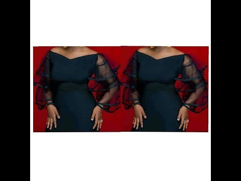 How to cut and sew a Three tier organza sleeves A line fitted dress (The needle woman)