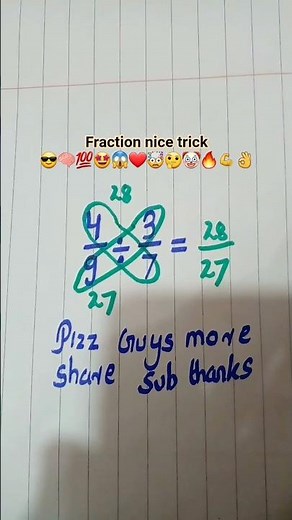 Fraction easy trick 😎🧠💯💪 #shorts #fraction #maths #tricks